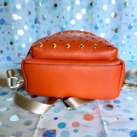 MICHAEL KORS SMALL LEATHER BACKPACK IN TANGERINE main image 8